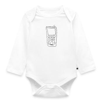 Téléphone portable - Body Bébé bio manches longues - blanc - Devant
