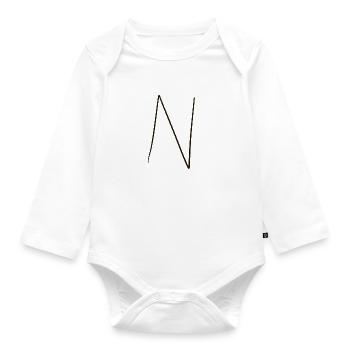 Letter Word - Organic Longsleeve Baby Bodysuit - white - Front