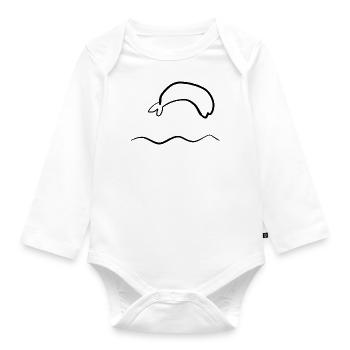 delfin wasser - Baby Bio-Langarm-Body - Weiß - Vorne