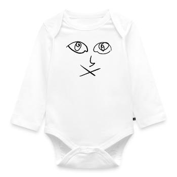 bouche de mundtot - Body Bébé bio manches longues - blanc - Devant