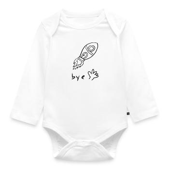 Rocket Bye bye - Organic Longsleeve Baby Bodysuit - white - Front