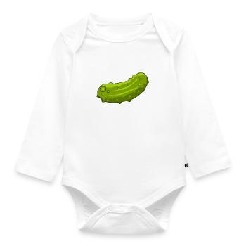 Denken Sie an Gurken fermentierte Gurke - Baby Bio-Langarm-Body - Weiß - Vorne