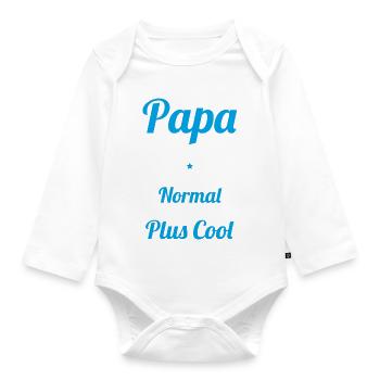 J'ai un papa Réunionnais plus cool - Body Bébé bio manches longues - blanc - Devant