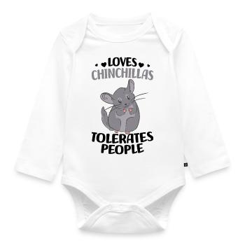 Chinchilla - Organic Longsleeve Baby Bodysuit - white - Front