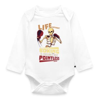 Life Without Boxing Is Possible But Pointless - Organic Longsleeve Baby Bodysuit - white - Front