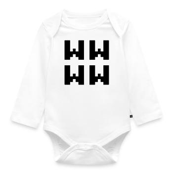 WWWW | LOL Japanese Internet Slang - Organic Longsleeve Baby Bodysuit - white - Front
