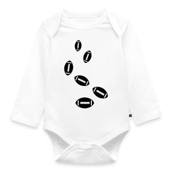 Football icon icon - Organic Longsleeve Baby Bodysuit - white - Front