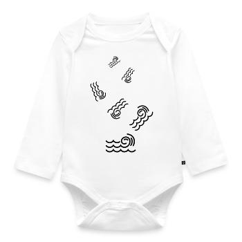 Wave icon icon - Organic Longsleeve Baby Bodysuit - white - Front