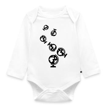 Globe icon icon - Organic Longsleeve Baby Bodysuit - white - Front