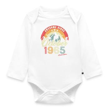 Cadeau D'anniversaire En Octobre 1965 Vintage - Body Bébé bio manches longues - blanc - Devant