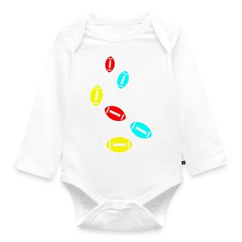 Football icon icon - Organic Longsleeve Baby Bodysuit - white - Front