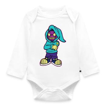 Troll au néon - Body Bébé bio manches longues - blanc - Devant