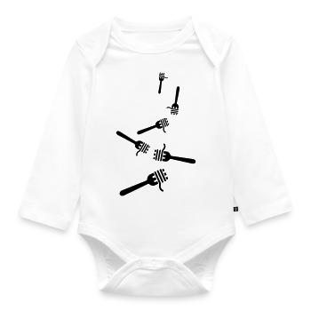 Spaghetti symbol - Baby Bio-Langarm-Body - Weiß - Vorne