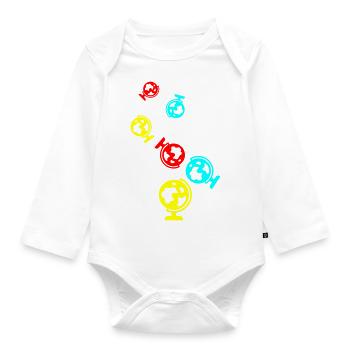 Globe icon icon - Organic Longsleeve Baby Bodysuit - white - Front