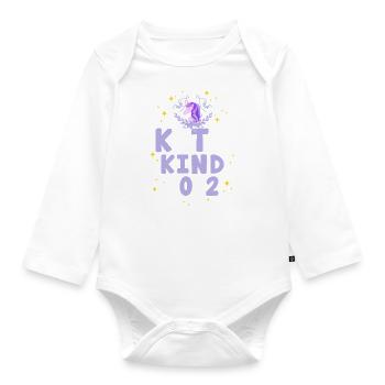 Kita Kind 2022 Kindergarten Einhorn Eingewöhnung - Baby Bio-Langarm-Body - Weiß - Vorne