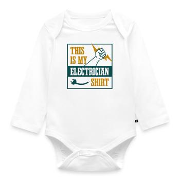 Ironisches Sprichwort des Elektrikers: - Baby Bio-Langarm-Body - Weiß - Vorne