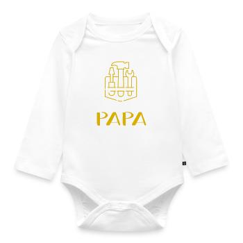 Super Papy Bricoleur - Body Bébé bio manches longues - blanc - Devant