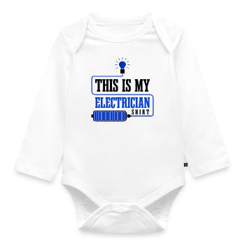 Electrician Funny Quote Electro Worker Craftsman - Organic Longsleeve Baby Bodysuit - white - Front
