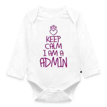 Keep Calm Admin cool Admin Geschenk - Baby Bio-Langarm-Body - Weiß - Vorne
