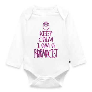 Restez calme Pharmacien au frais - Body Bébé bio manches longues - blanc - Devant