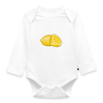Gesunde Vitamine, Zitrusfrüchte, Zitronen - Baby Bio-Langarm-Body - Weiß - Vorne