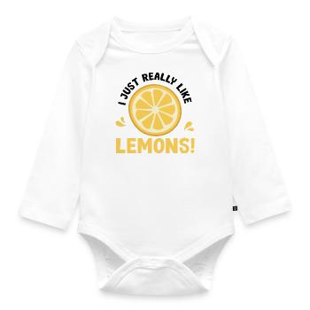Tropische Zitronenlimonade mit Zitrusfrüchten - Baby Bio-Langarm-Body - Weiß - Vorne