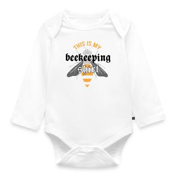 Imker Bienenhonig Imkerei Wildtiere - Baby Bio-Langarm-Body - Weiß - Vorne