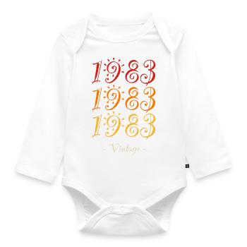 1983 vintage - Organic Longsleeve Baby Bodysuit - white - Front