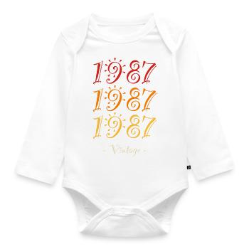 1987 vintage - Body Bébé bio manches longues - blanc - Devant