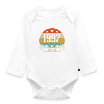 1997 Vintage Geburtstag Retro Classic - Baby Bio-Langarm-Body - Weiß - Vorne