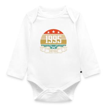 1995 Vintage Geburtstag Retro Classic - Baby Bio-Langarm-Body - Weiß - Vorne