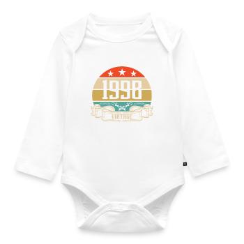 1998 Vintage Birthday Retro Classic - Body Bébé bio manches longues - blanc - Devant