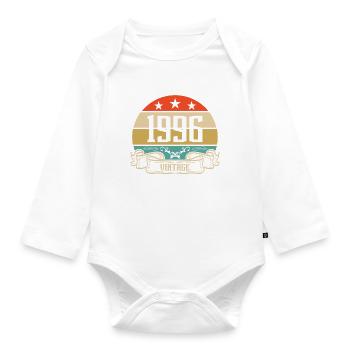 1996 Vintage Geburtstag Retro Classic - Baby Bio-Langarm-Body - Weiß - Vorne