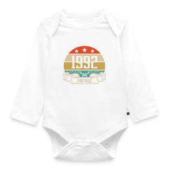 1992 Vintage Birthday Retro Classic - Body Bébé bio manches longues - blanc - Devant
