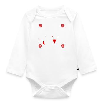 Une paire de balles bat tout ce qui est drôle joueur de poker - Body Bébé bio manches longues - blanc - Devant