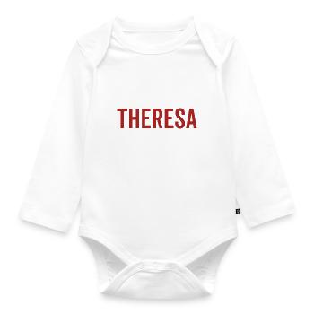 Nein Theresa Kein Leben - Baby Bio-Langarm-Body - Weiß - Vorne