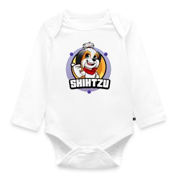 Shihtzu Meme - Baby Bio-Langarm-Body - Weiß - Vorne