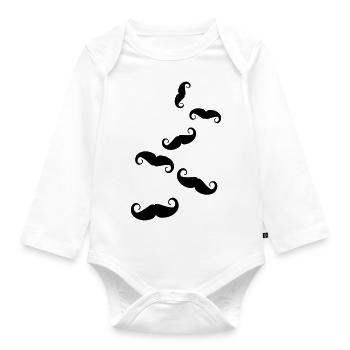 Schnurrbart symbol - Baby Bio-Langarm-Body - Weiß - Vorne