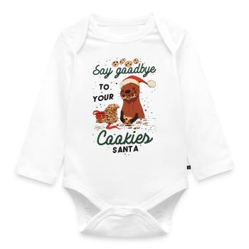 Otter Christmas Gift Otter Biscuits Xmas - Organic Longsleeve Baby Bodysuit - white - Front