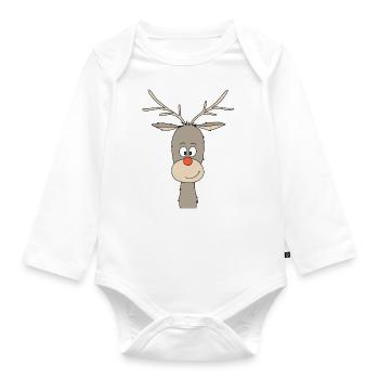 Rentier Rudy - Baby Bio-Langarm-Body - Weiß - Vorne