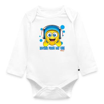 Rocker from day one - Baby Boy Boy -THE GOODEYS® - Organic Longsleeve Baby Bodysuit - white - Front