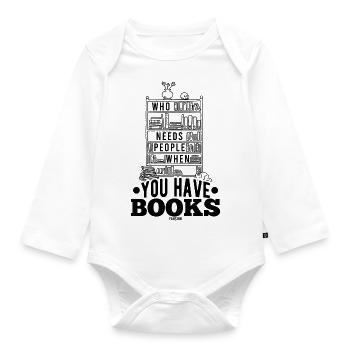 ich will lesen - Baby Bio-Langarm-Body - Weiß - Vorne