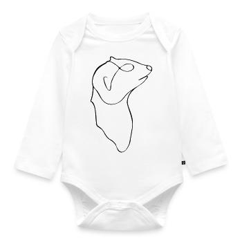 Minimalist meerkat - Organic Longsleeve Baby Bodysuit - white - Front