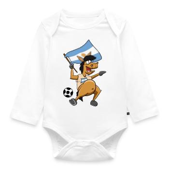 Argentinien Fan Pferd - Baby Bio-Langarm-Body - Weiß - Vorne