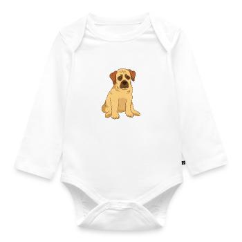 sad pet shelter dog - Organic Longsleeve Baby Bodysuit - white - Front