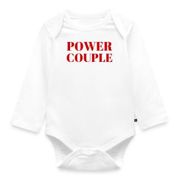Power Couple - Body Bébé bio manches longues - blanc - Devant
