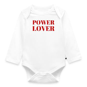 Power Lover - Body Bébé bio manches longues - blanc - Devant
