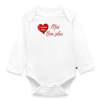 Je t’aime, moi non plus - Body Bébé bio manches longues - blanc - Devant