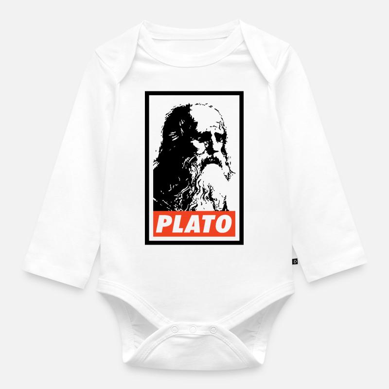 Platón - Body Bébé bio manches longues - blanc