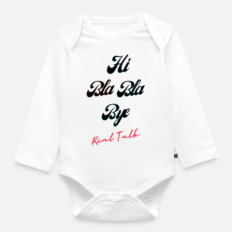 HI BLA BLA BYE - Baby Bio-Langarm-Body - Weiß